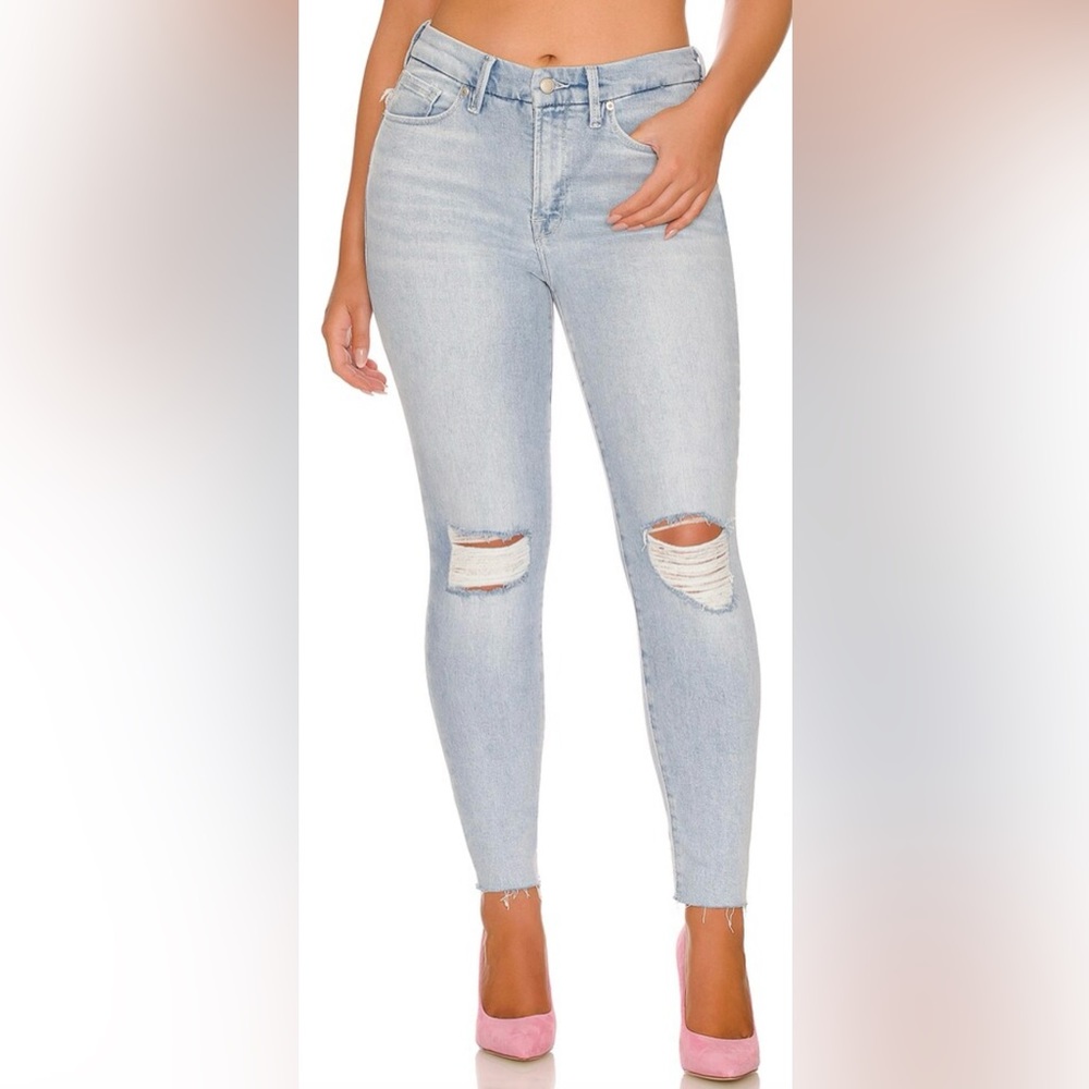 NWT Good American Good Legs Crop in Indigo148 Size 30
